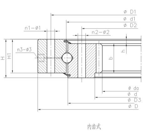 轉盤軸承四點型內(nèi)齒式